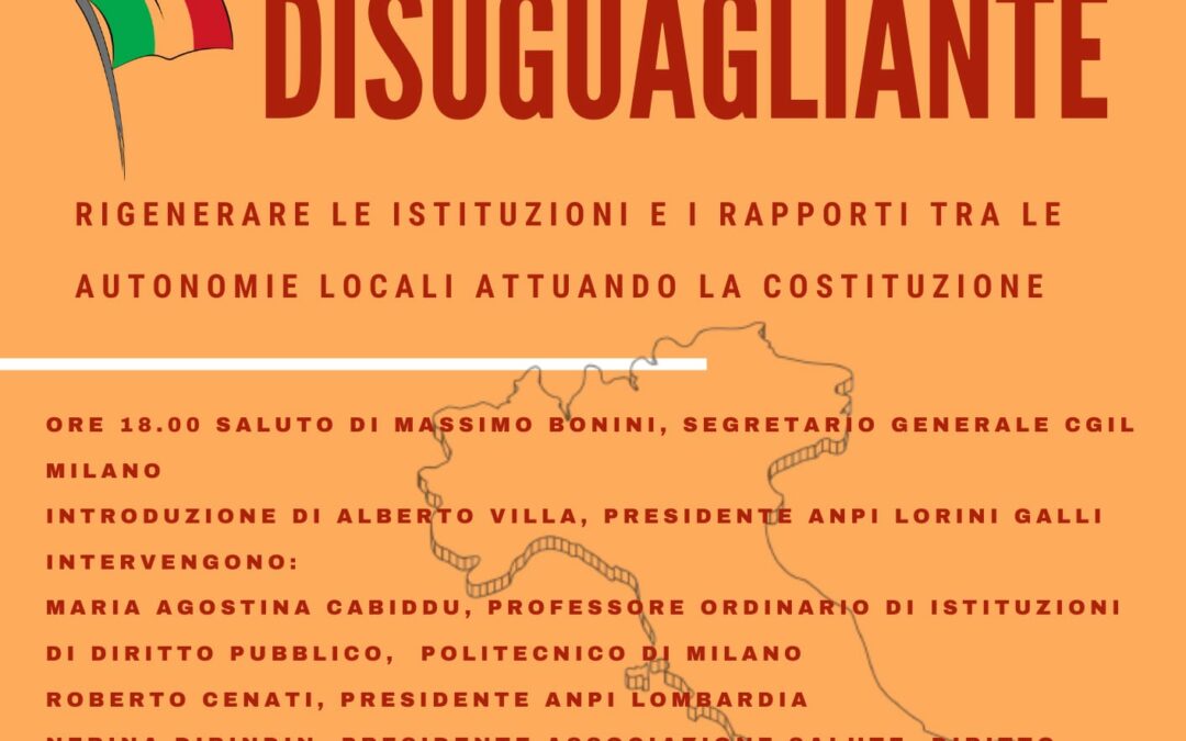 NO ALL’AUTONOMIA DISUGUAGLIANTE