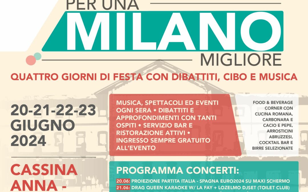 Cgil Milano in festa | Cassina Anna, 20-21-22-23 giugno