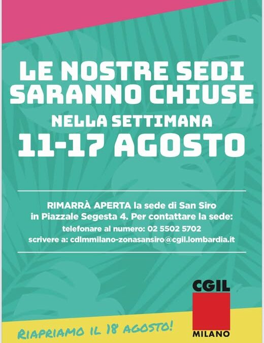 Chiusura estiva