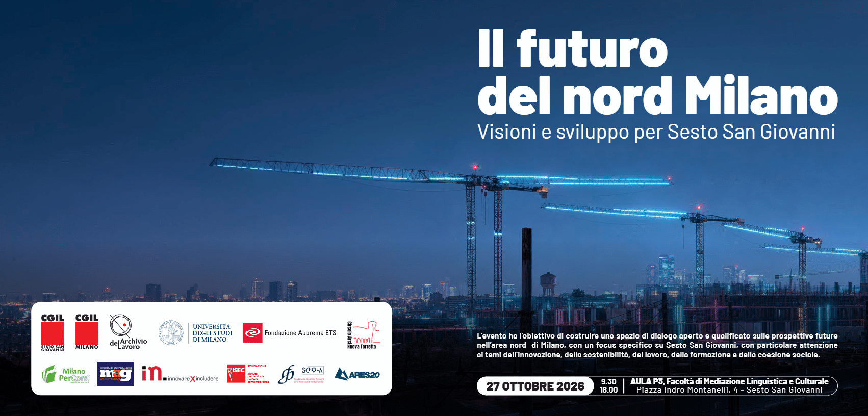 locandina il futuro del nord Milano - sesto san giovanni